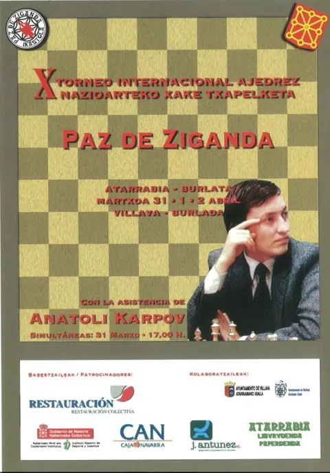 Poster of the 10th edition (2000), featuring Anatoly Karpov's visit